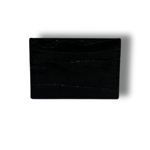 Black Le ELIZABETH 69 Croc Card Case